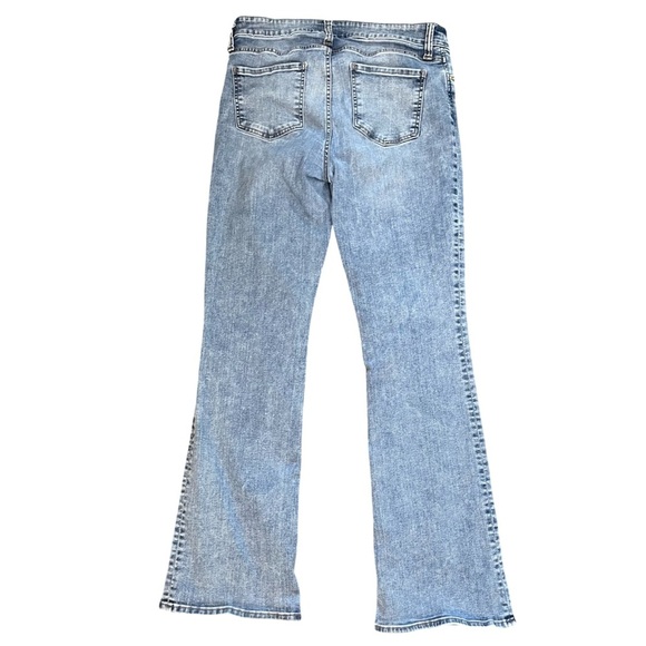 Kut from the Kloth Natalie Fab Ab Boot Cut Flare Leg Blue Denim Jeans Size 12 - Picture 4 of 15